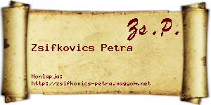 Zsifkovics Petra névjegykártya